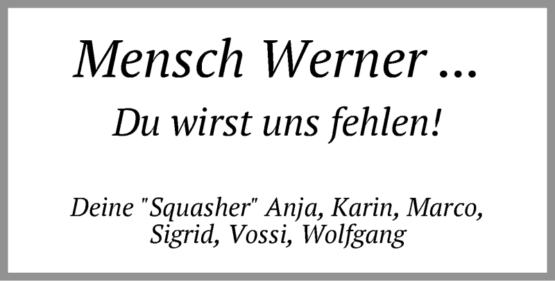  Traueranzeige für Werner Faulstich vom 13.07.2019 aus LZ
