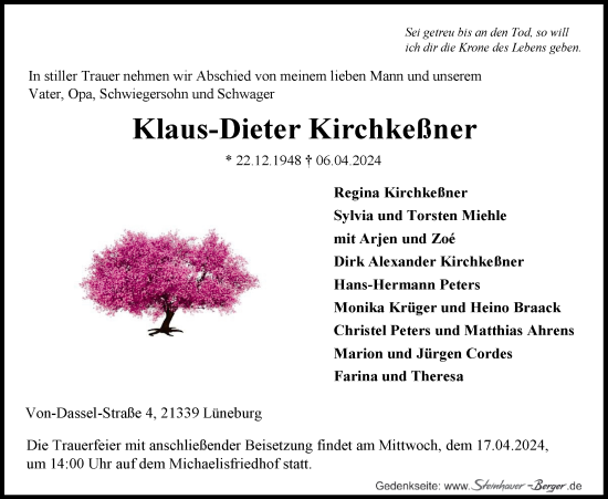 Anzeige von Klaus-Dieter Kirchkeßner von LZ