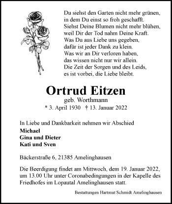 Anzeige von Ortrud Eitzen von LZ